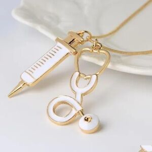 RN nurse,MD doctor stethoscope necklace, graduation gift, nursing,medical school